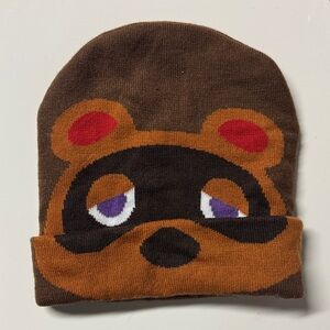 ANIMAL CROSSING NINTENDO Mr Tom Nook Brown Bear Knit Beanie Hat - adults or kids